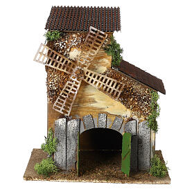 Animated windmill, 35x30x20 cm, Moranduzzo Nativity Scene with 10 cm characters