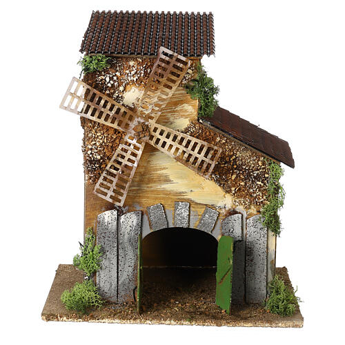 Animated windmill, 35x30x20 cm, Moranduzzo Nativity Scene with 10 cm characters 1