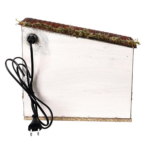 Weiß beleuchtete Hütte Krippe 25x30x20 cm Moranduzzo Figuren, 10 cm 5