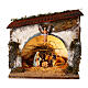 Capanna bianca illuminata Natività 25x30x20 cm Moranduzzo figure 10 cm s1