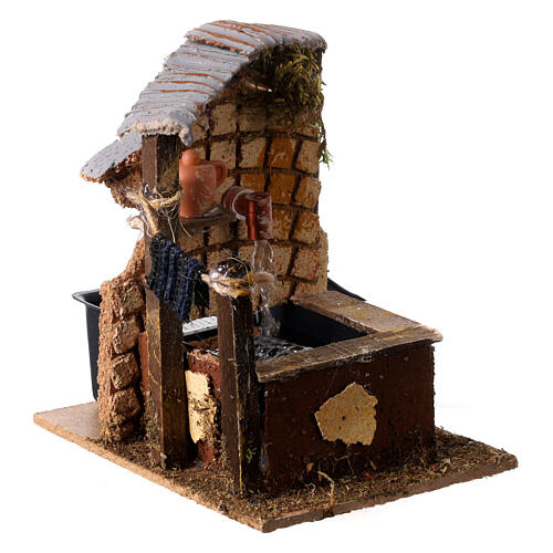Fountain with water pump 15x10x15 cm for 8-10 cm Nativity Scene 3