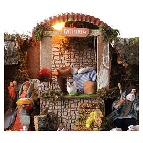Otoczenie wioska gospodarstwo wiejskie, szopka 12 cm, 30x60x40 cm