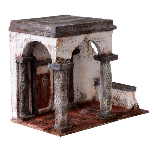 Décor crèche de Pâques 20x25x15 cm temple en ruine 9 cm 5
