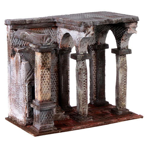 Décor temple avec colonnes 20x25x15 cm crèche de Pâques 9 cm 5