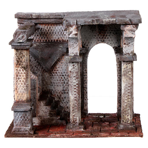 Ambientazione tempio colonne 20x25x15 cm presepe pasquale 9 cm 1