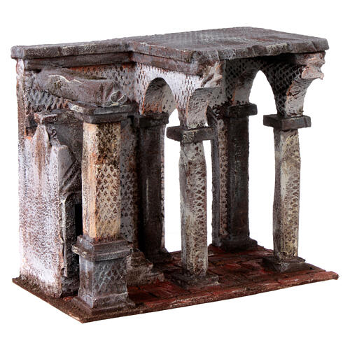 Ambientazione tempio colonne 20x25x15 cm presepe pasquale 9 cm 5