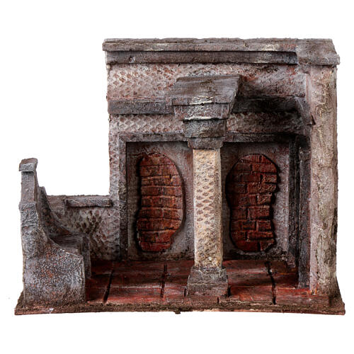 Temple with column, 20x25x15 cm, setting for 9 cm Easter Creche 1