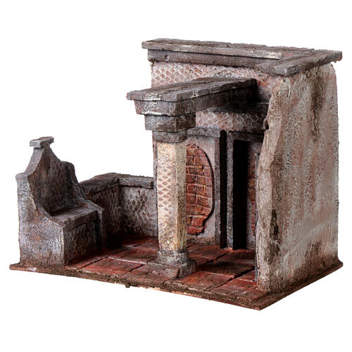 Décor temple avec colonne 20x25x15 cm crèche de Pâques 9 cm 3