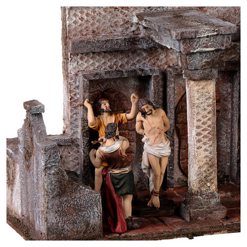 Ambientazione tempio con colonna 20x25x15 cm presepe pasquale 9 cm