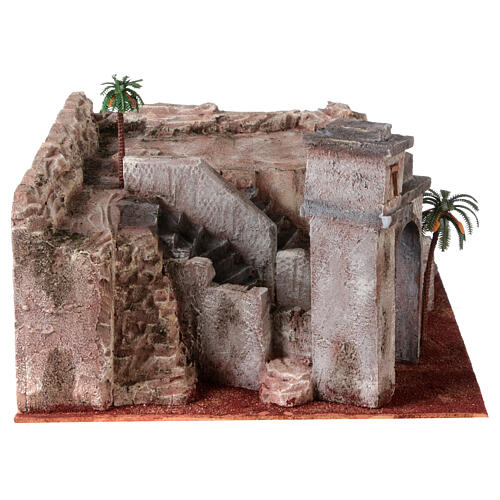 Easter nativity scene crucifixion tomb 20x55x40 cm for 9 cm 7