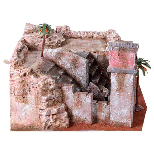 Easter nativity scene crucifixion tomb 20x55x40 cm for 9 cm 5