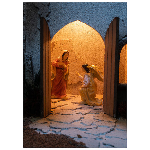 Setting for Easter Creche, Annunciation and Nativity, 40x60x30 cm, MODULE 1 2