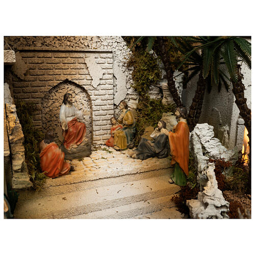 Setting for Easter Creche of 9 cm, Baptism and wedding in Cana, 35x60x40 cm, MODULE 2 4