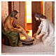 Setting for Easter Creche of 9 cm, miracles, foot-washing and Last Supper, 35x60x40 cm, MODULE 3 s5