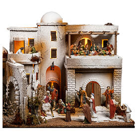 Scena presepe pasquale miracoli Ultima Cena lavanda dei piedi 9 cm 35x60x40 cm MODULO 4