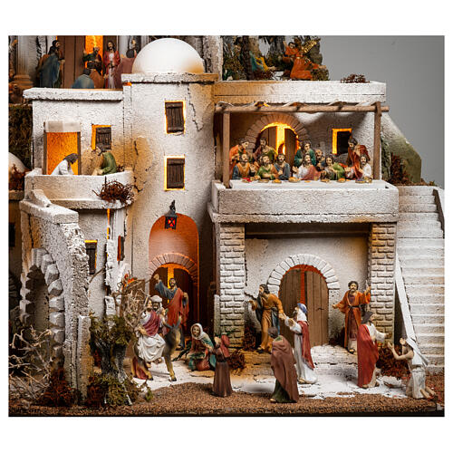 Nativity scene Easter miracles Last Supper foot washing 9 cm 35x60x40 cm MODULE 3 1