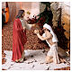 Nativity scene Easter miracles Last Supper foot washing 9 cm 35x60x40 cm MODULE 4 s5
