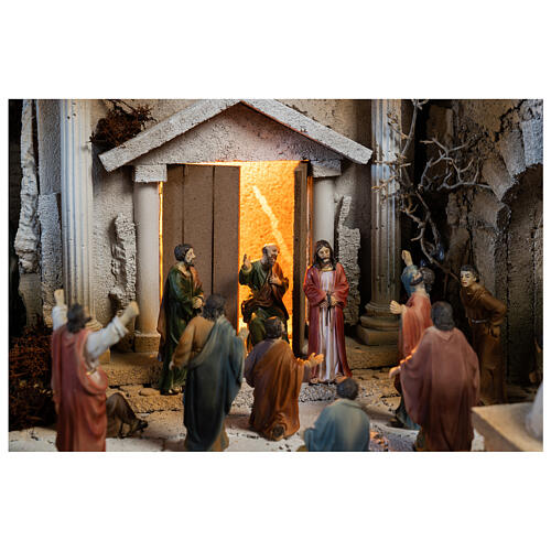 Osterkrippe, Modul 4, Verurteilung zum Tode, Jesu im Olivengarten, 35x60x40 cm, für 9 cm Krippe 2