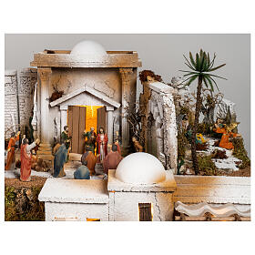 Setting for Easter Creche of 9 cm, garden of olive trees and death sentence, 35x60x40 cm, MODULE 4