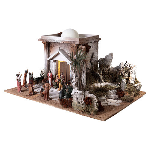 Easter nativity Death sentence scene vegetable garden olive trees 9 cm 35x60x40 cm MODULE 4 3