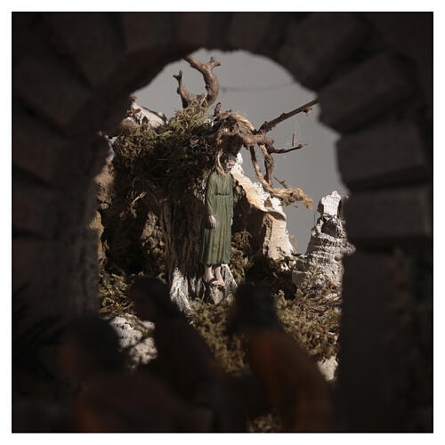 Easter nativity Death sentence scene vegetable garden olive trees 9 cm 35x60x40 cm MODULE 4 4