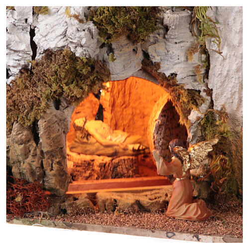 Setting for modular Easter Creche of 9 cm, Crucifixion and Resurrection, 35x50x40 cm, MODULE 6 5