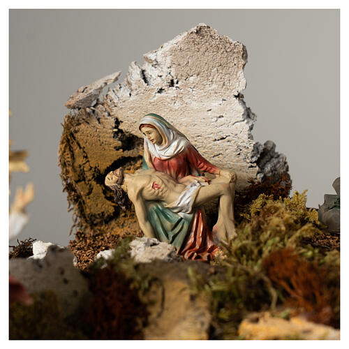 Décor Crucifixion et Résurrection crèche de Pâques 35x50x40 cm PARTIE 6 7