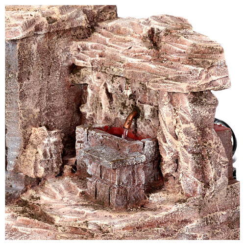 Szenerie, Grabstelle mit Brunnen, geeignet für eine 9 cm Osterkrippe, 25x30x40 cm 2