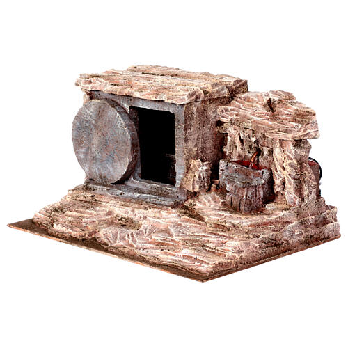 Szenerie, Grabstelle mit Brunnen, geeignet für eine 9 cm Osterkrippe, 25x30x40 cm 3