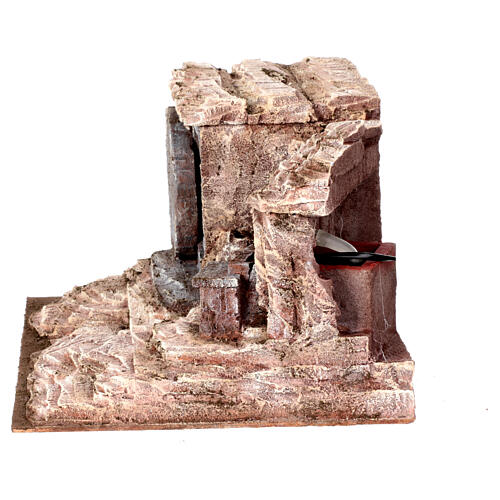 Sepulchre for Resurrection scene with fountain for Easter Creche of 9 cm, 25x30x40 cm 5