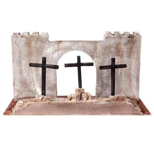 Crucifixion setting, 25x30x50 cm, Easter Creche of 9 cm 2