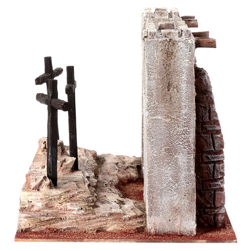 Cenário Crucificação 25x30x50 cm presépio de Páscoa 9 cm 4