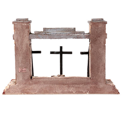 Cenário Crucificação 3 cruzes 25x30x50 cm presépio de Páscoa 9 cm 5