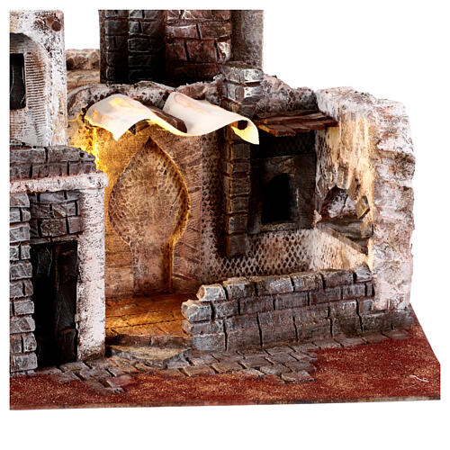 Ultima Cena Sepolcro Golgota presepe pasquale 9 cm con luci 40x60x40 cm 5