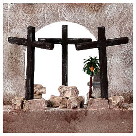 Szenerie, Kreuzigung und Grab, geeignet für eine 9 cm Osterkrippe, 40x50x40 cm