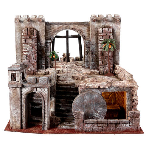 Setting for 9 cm Easter Creche, Crucifixion and Sepulchre, 40x50x40 cm 1