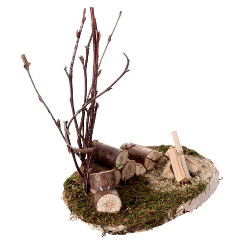Magazyn drewna z siekierą, 15x12x10cm, do szopki 10-12 cm 3