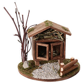 Clapier à lapins en bois 10x15x10 cm pour crèche de 10-12 cm