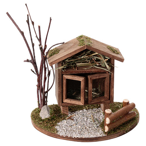 Clapier à lapins en bois 10x15x10 cm pour crèche de 10-12 cm 1