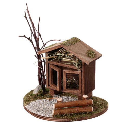 Clapier à lapins en bois 10x15x10 cm pour crèche de 10-12 cm 2