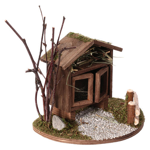 Clapier à lapins en bois 10x15x10 cm pour crèche de 10-12 cm 4