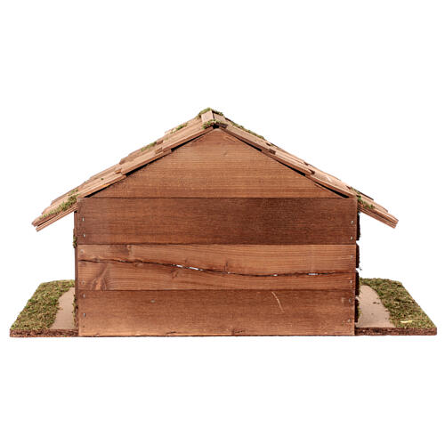 Capanna stalla per statue 10-12 cm legno tetto spiovente 30x55x30cm 6