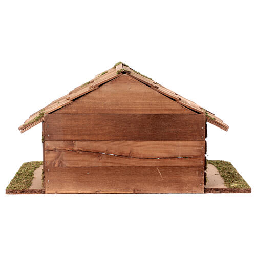Nativity stable for statues 10-12 cm wood sloping roof 30x55x30cm 6