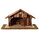 Nativity stable for statues 10-12 cm wood sloping roof 30x55x30cm s1