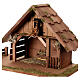 Stajenka z drewna, dach spiczasty, 35x55x30cm, szopka 12 cm s2