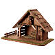 Stajenka z drewna, dach spiczasty, 35x55x30cm, szopka 12 cm s3