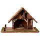 Cabana madeira telhado pontudo 35x55x30 cm para presépio com figuras de 12 cm s1