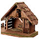 Cabana madeira telhado pontudo 35x55x30 cm para presépio com figuras de 12 cm s2