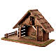 Wooden nativity stable with pointed roof 35x55x30cm for 12cm set s3