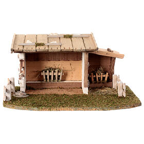 Cabana 25x45x30 cm estilo nórdico madeira para presépio de 10-12 cm